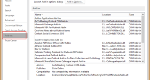 How to Disable Add-Ins in Outlook 2007